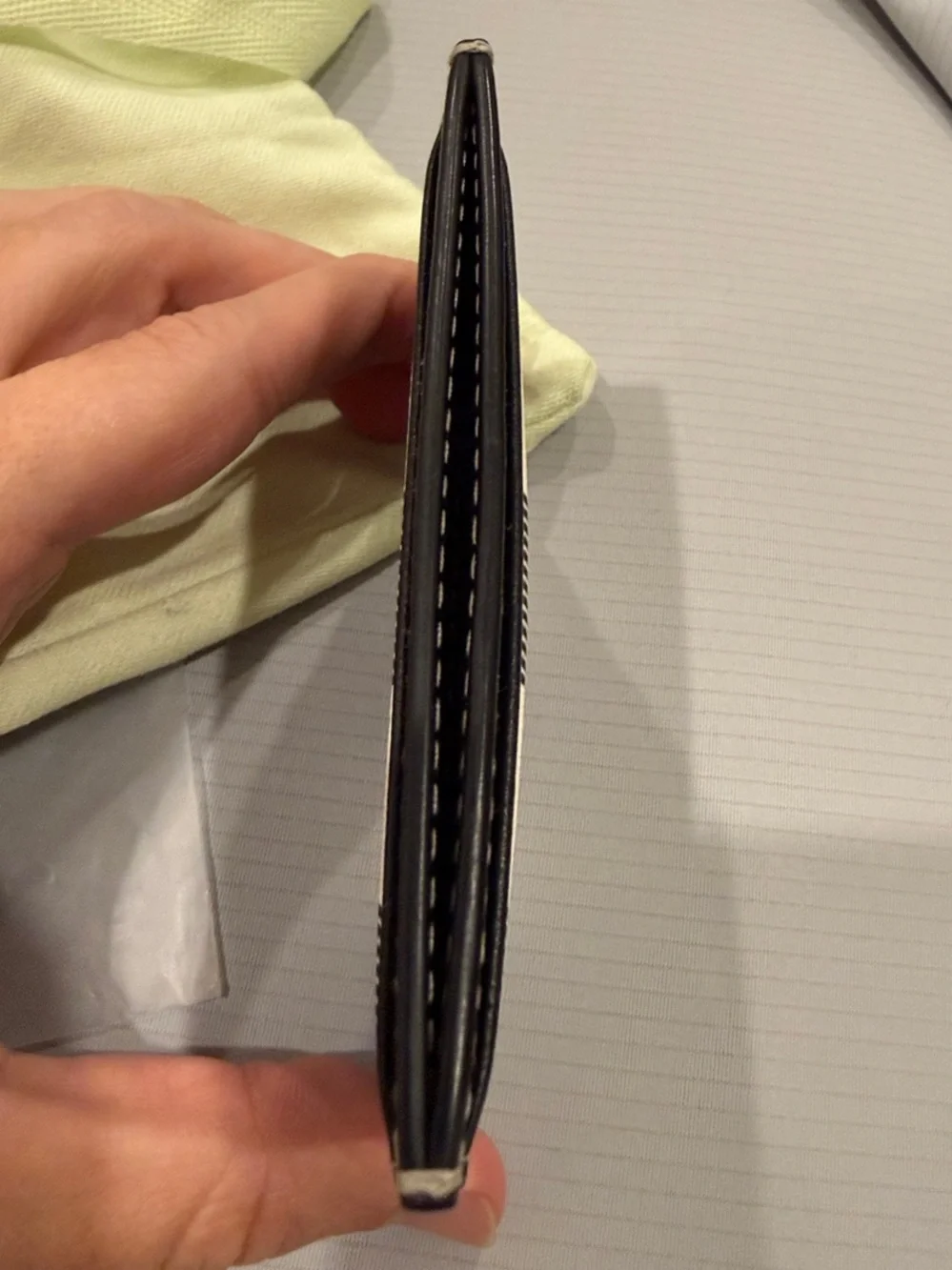 Burberry Black & White Check Leather Card Holder